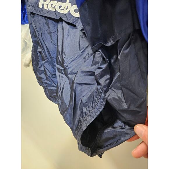 Reebok Vintage Spellout Windbreaker Pullover Snap Zip Hooded Men's Navy Size 2XL - Picture 5 of 13